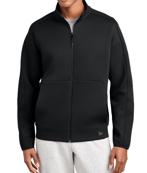 New Era Double Back Full Zip Sweatshirt in Black