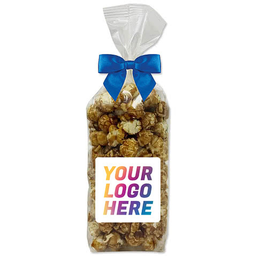Full Color Champagne Caramel Crunch Popcorn Gift Bag in White