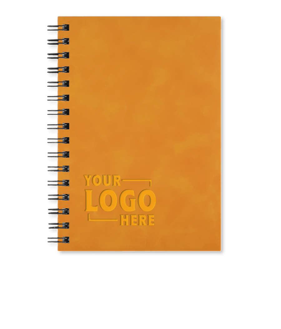 Castelli Debossed WireO Chia Medio Spiral Hard Cover Notebook in Orange