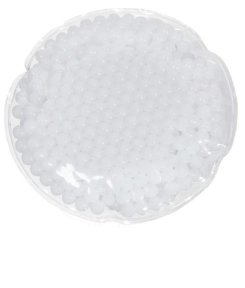 Full Color Round Aqua Pearls Hot/Cold Pack in Solid White