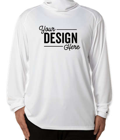 Badger Long Sleeve Performance Shirt with Gaiter - White