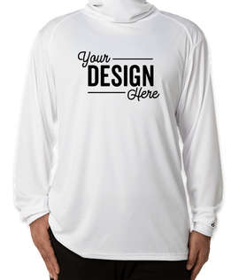 Badger Long Sleeve Performance Shirt with Gaiter - Color: White
