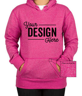 J. America Women's Glitter Pullover Hoodie - Color: Wildberry