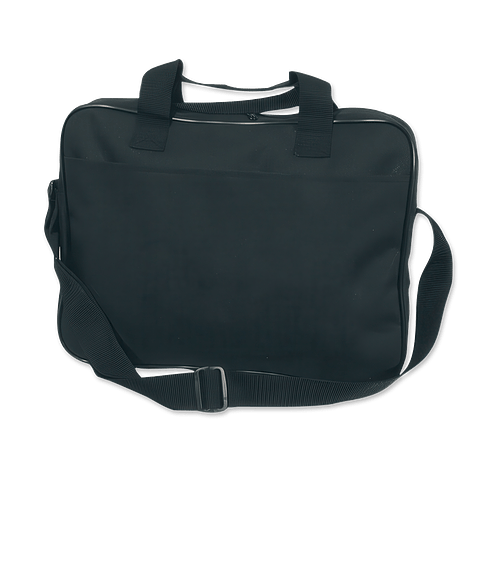 Modern Zippered Briefcase in Black