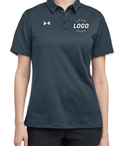 Under Armour Women's Tech Lightweight Performance Polo - Stealth Gray / White