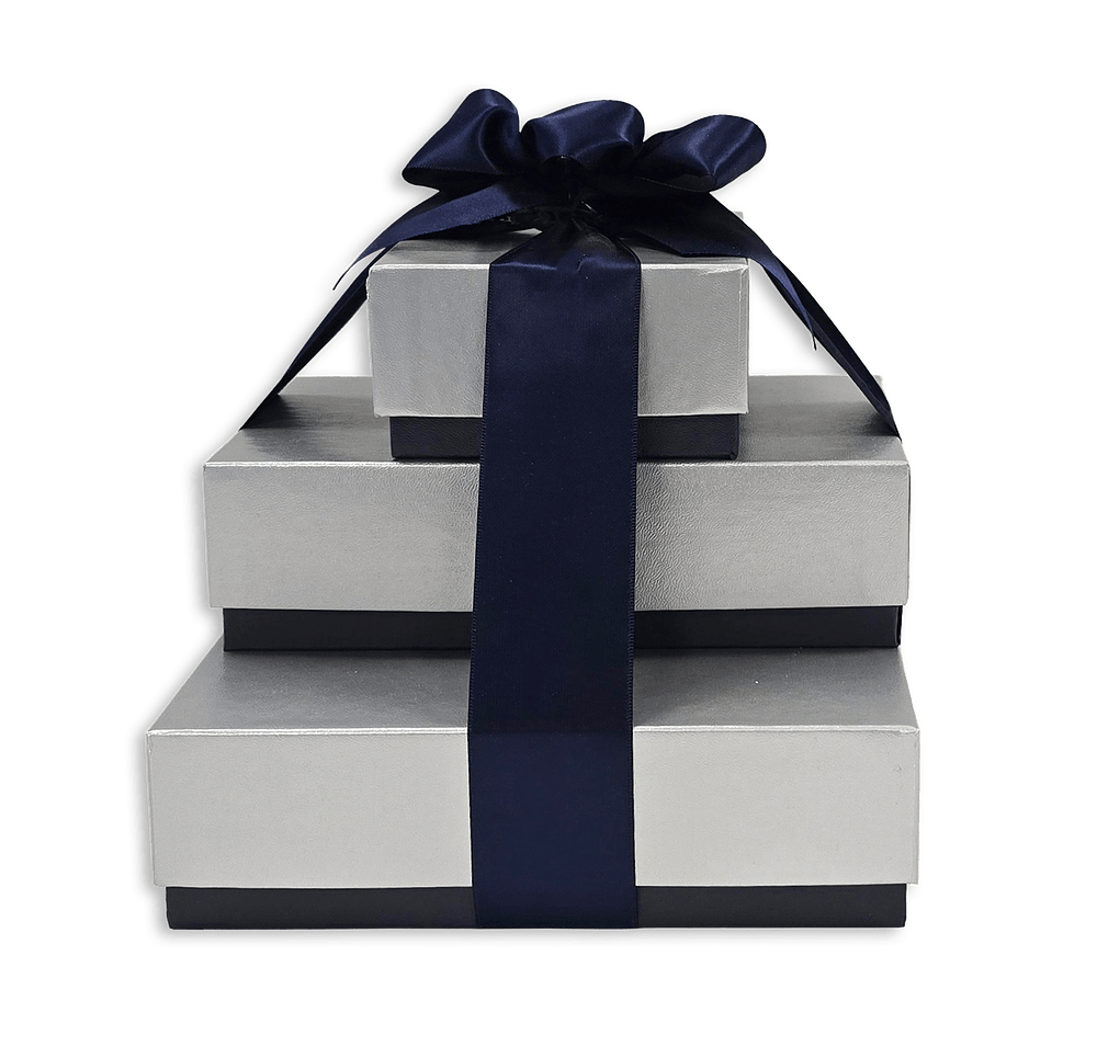 Maple Ridge Farms Silver & Navy Tower of Sweets Gift Set-default