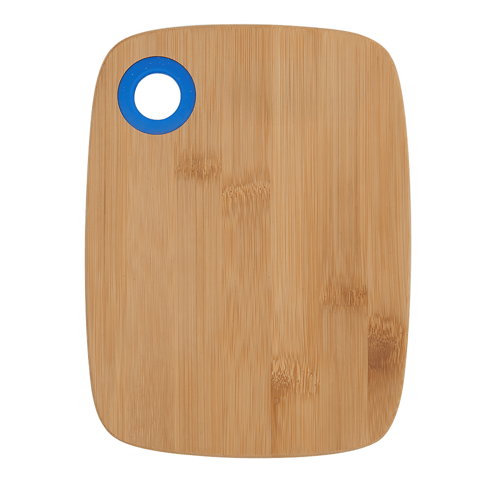 Laser Engraved Small Bamboo Cutting Board with Silicone Ring-default