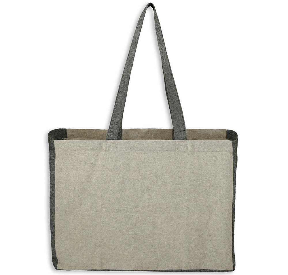 Medium Contrast Recycled Cotton Shopper Tote Bag-default