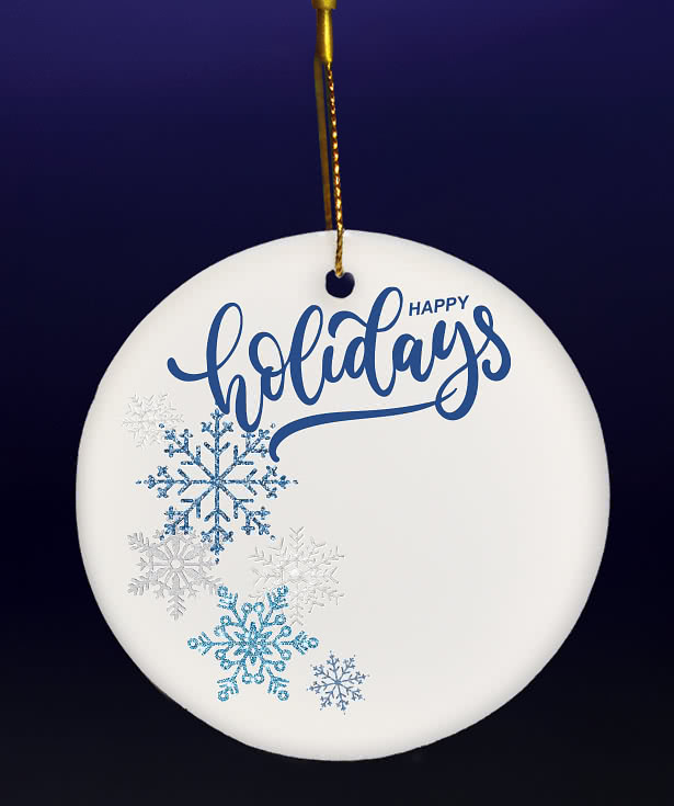 Snowflakes 3" Round Ceramic Ornament
