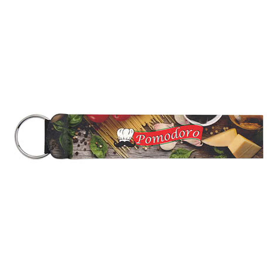 Full Color Neoprene Wristband Keychain in White