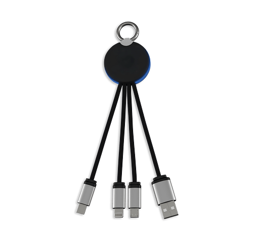 Laser Engraved SCX Innovative Design Eco Light Up Charging Cable in Blue