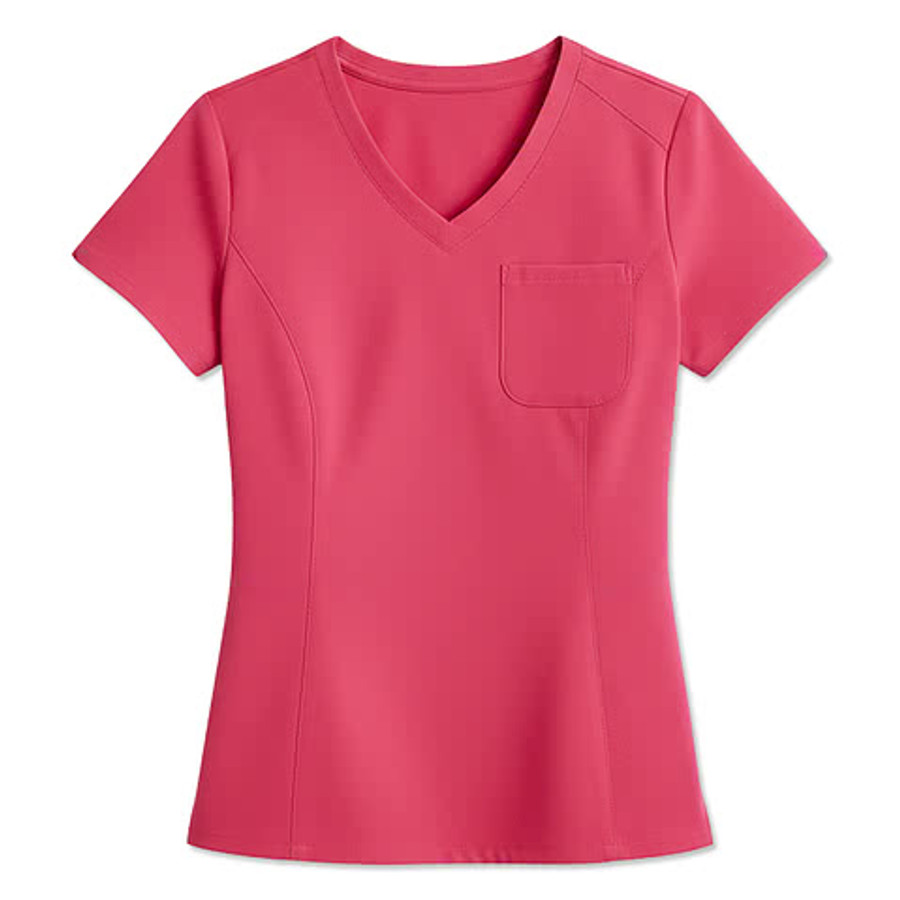 Skechers by Barco Women’s Dignity Performance Recycled Tuck-In V-Neck in Vibrance Pink