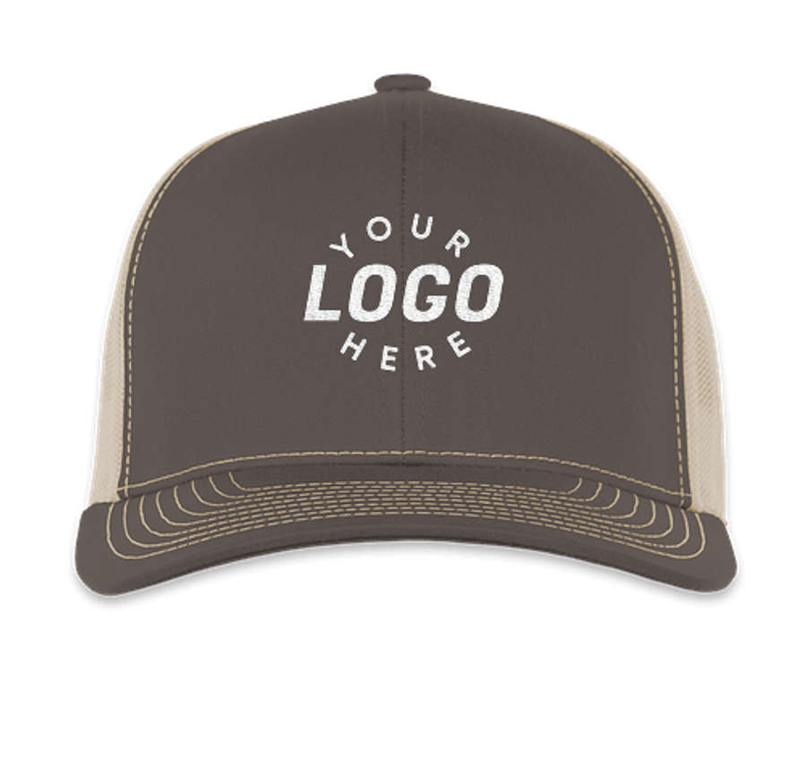 Pacific Headwear Contrast Stitch Snapback Trucker Hat in Brown / Khaki / Brown