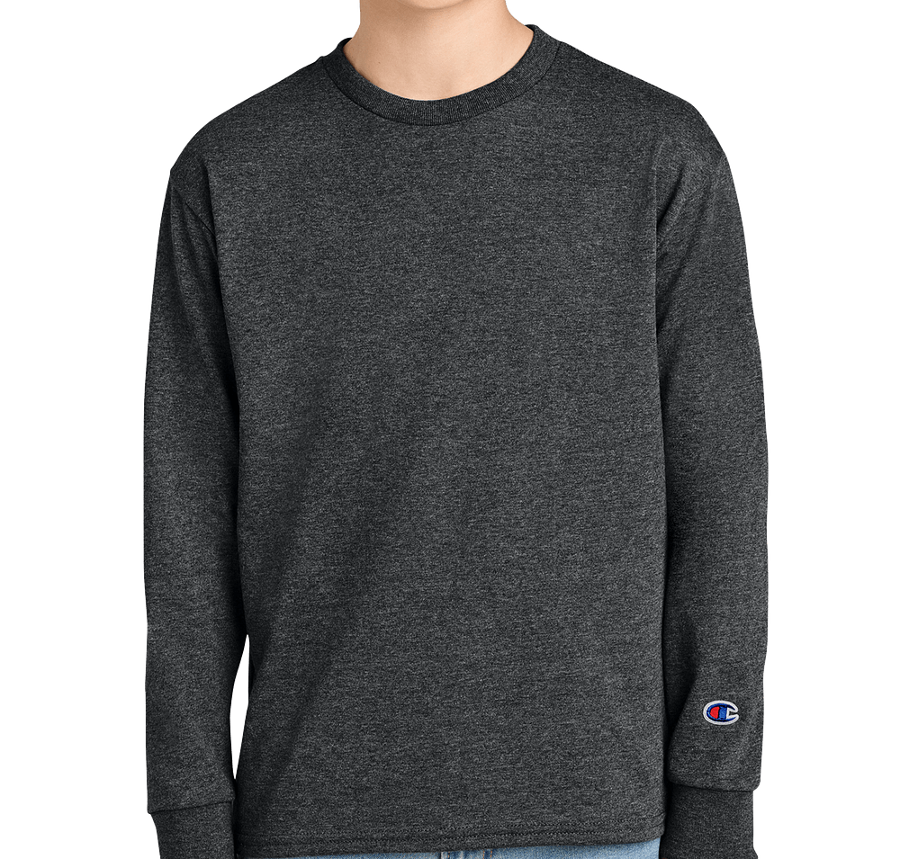 Champion Youth Midweight Crewneck Jersey Long Sleeve T-shirt-default