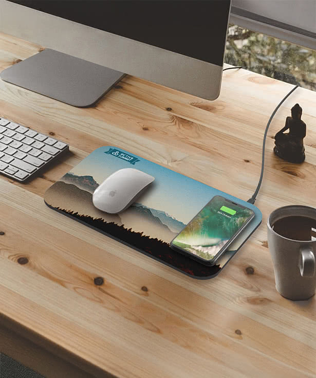 Full Color NoWire 10W Qi Wireless Charging Mouse Pad