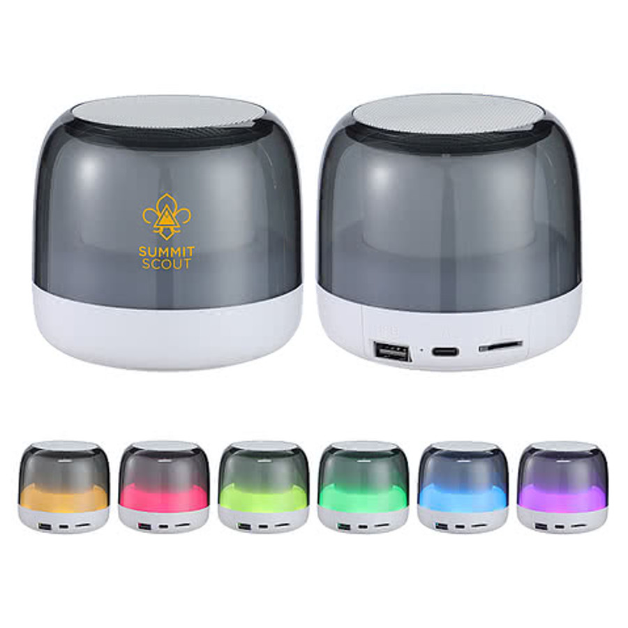 Spark 5W Light-Up Wireless Speaker and Radio in White