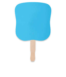 Full Color Hourglass Shaped Hand Fan - Color: Columbia Blue