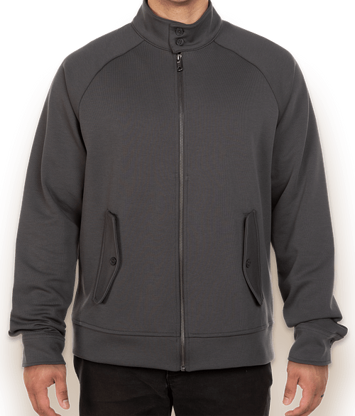 Brooks Brothers Double-Knit Full Zip Sweatshirt in Windsor Grey