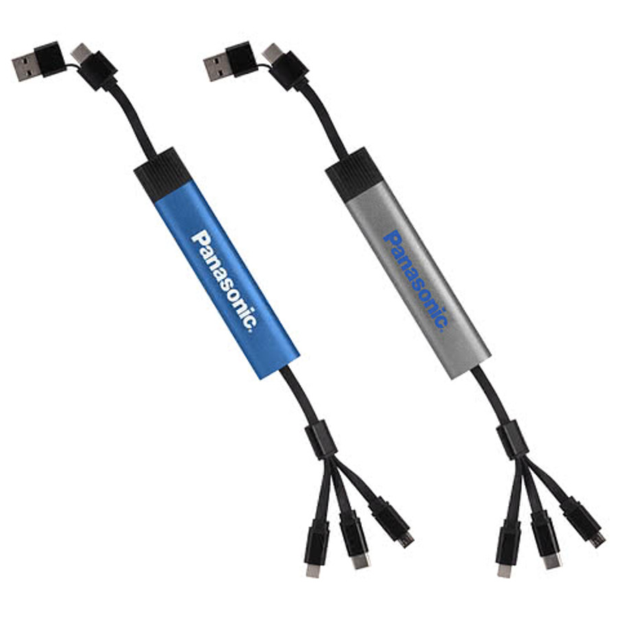 Aluminum Travel Multi Charging Cable in Gunmetal