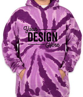 Port & Company Tie-Dye Pullover Hoodie - Color: Purple
