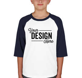 Sport-Tek Youth Raglan T-shirt - Color: White / Navy