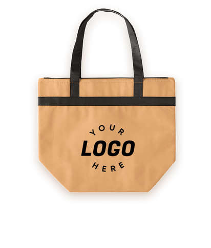 Basic Zippered Insulated Grocery Tote Bag - Natural