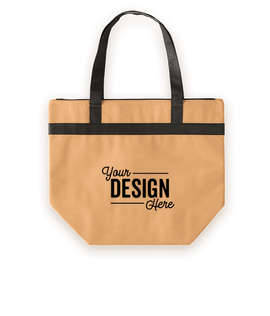 Basic Zippered Insulated Grocery Tote - Color: Natural