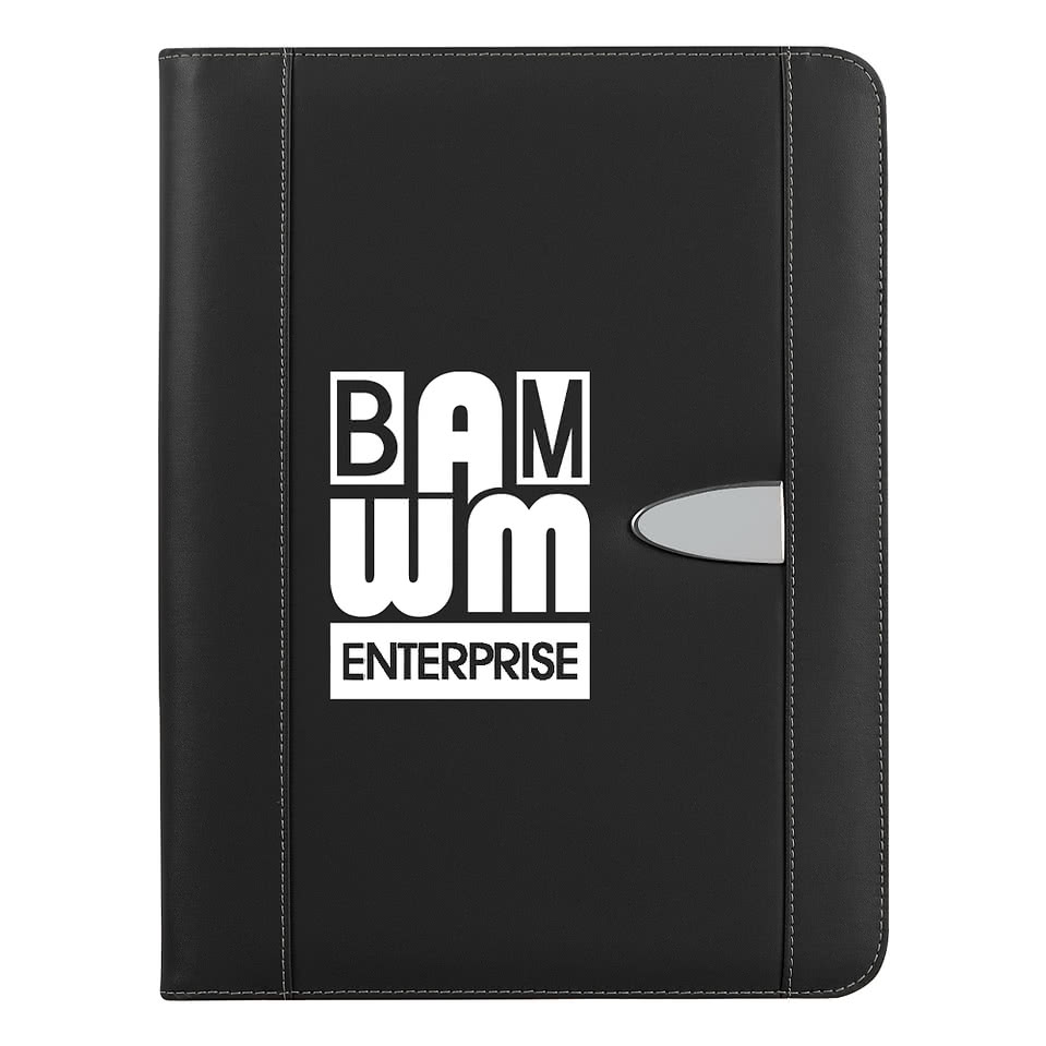 Eclipse Bonded Leather Zippered Padfolio with Calculator