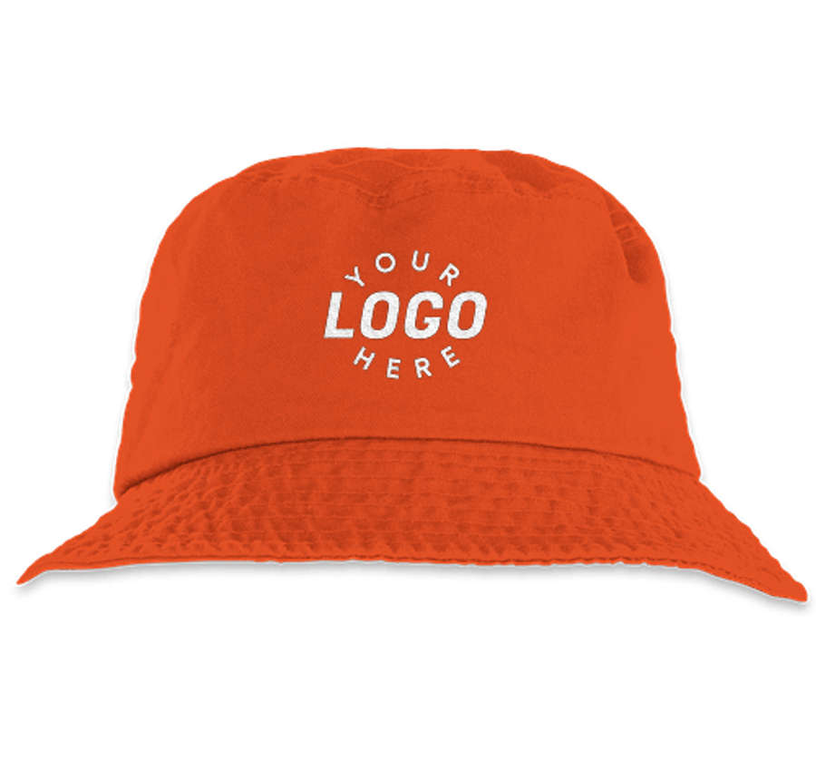Mega Cap Cotton Twill Bucket Hat in Orange
