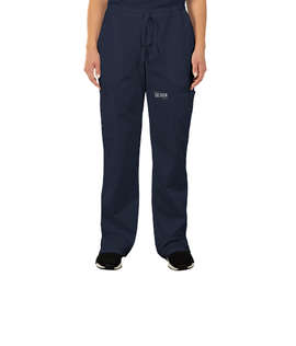 Cherokee Workwear Revolution Women's Drawstring Cargo Scrub Pant - Color: Navy