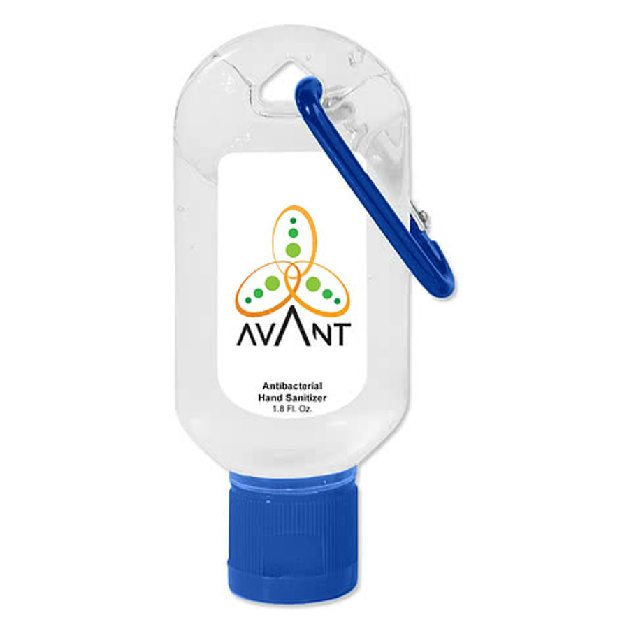 Full Color 1.8 oz. Hand Sanitizer with Carabiner in Blue