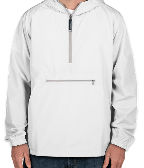 Charles River Pack-N-Go Hooded Packable Anorak - Embroidered in White