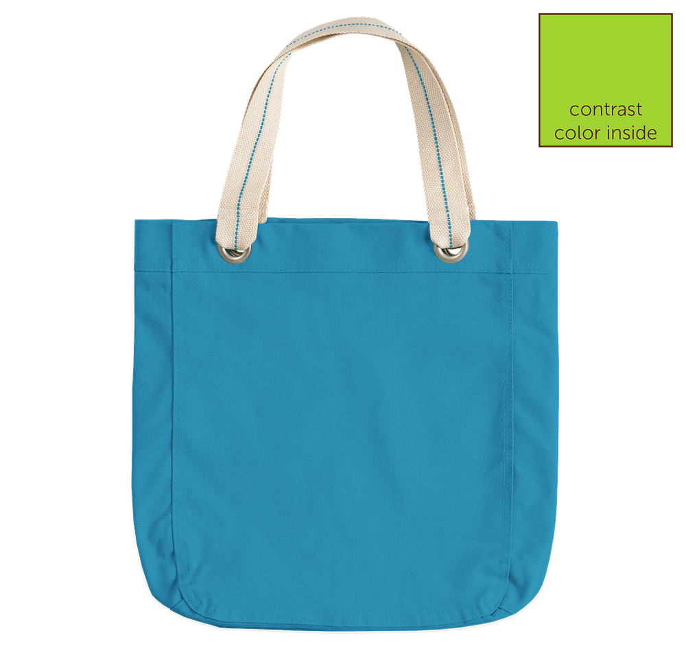 Port Authority Garment Washed Cotton Canvas Contrast Tote Bag-default