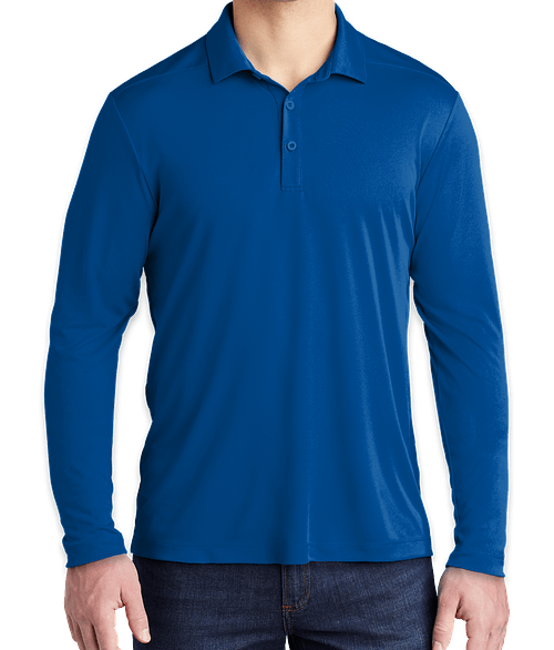 Sport-Tek UPF 50 Long Sleeve Performance Polo in True Royal