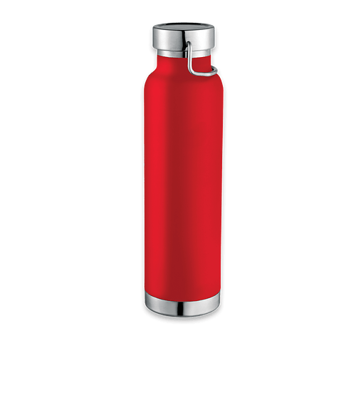 Full Color 22 oz. Thor Copper Vacuum Insulated Water Bottle in Red