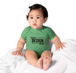 Rabbit Skins Harborside Melange Jersey Baby Bodysuit - Color: Green Melange