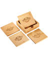 Laser Engraved Bamboo Coasters (Set of 4)