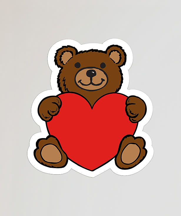 Full Color Re-Stick-It 2.375 in. x 2.625 in. Bear Shaped Reusable Decal