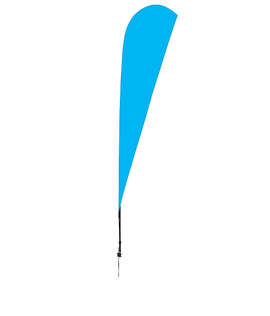 Full Color 11.5' Streamline Teardrop Flag with Ground Spike - Color: Columbia Blue