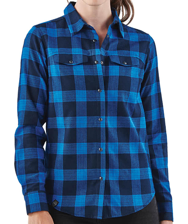 Stormtech Women's Logan Snap Front Plaid Long Sleeve Shirt