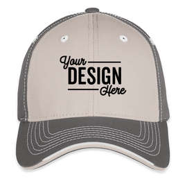 Sportsman Tri-Color Contrast Stitched Hat - Color: Grey / Charcoal