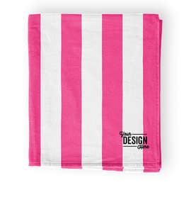 Port Authority Midweight Embroidered Cabana Stripe Beach Towel - Color: Tropical Pink