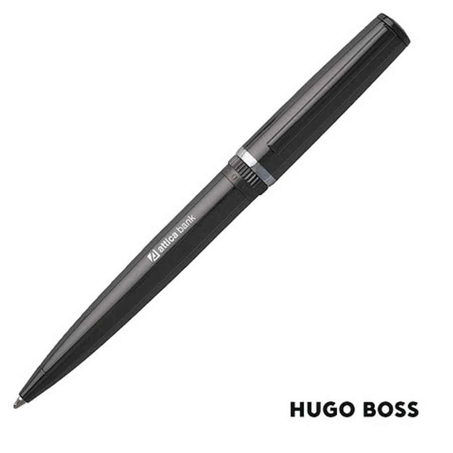 Hugo Boss Laser Engraved Gear Ballpoint Pen (blue ink) in Silver