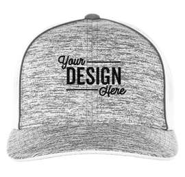 Pacific Headwear Aggressive Heather Trucker Hat - Color: Graphite Heather / White / Graphite Heather