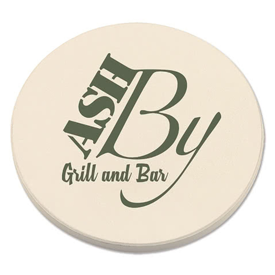 Dolomite Round Absorbent Coaster in White