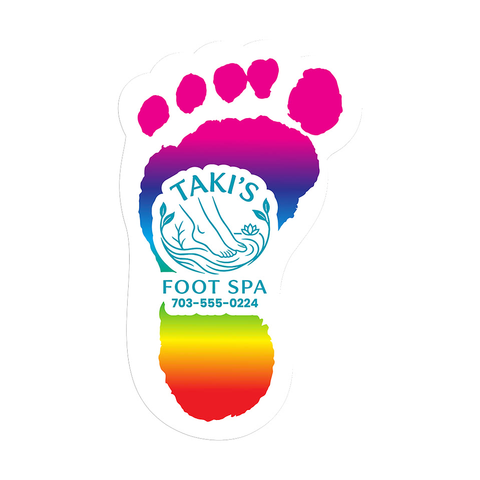 Full Color Re-Stick-It 2 in. x 3.125 in. Left Foot Shaped Reusable Decal