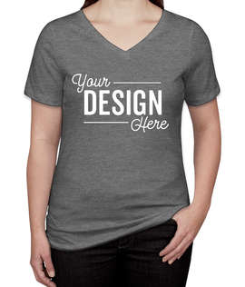 Bella + Canvas Women's Tri-Blend V-Neck T-shirt - Color: Grey Triblend