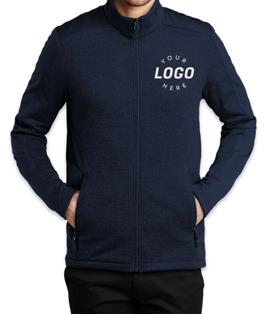 Port Authority Full Zip Grid Tech Fleece Jacket in River Blue Navy
