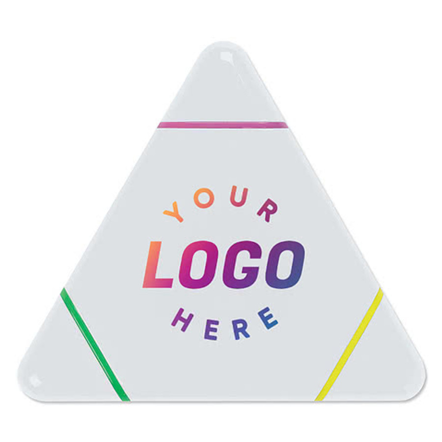 Full Color 3-in-1 Triangle Shaped Highlighter in White