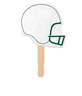 Full Color Helmet Shaped Hand Fan - Color: Forest Green